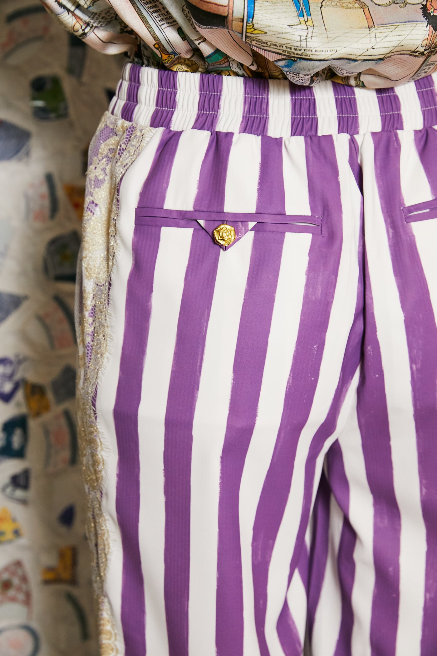Unlogical Poem Striped Wide-Leg Pants