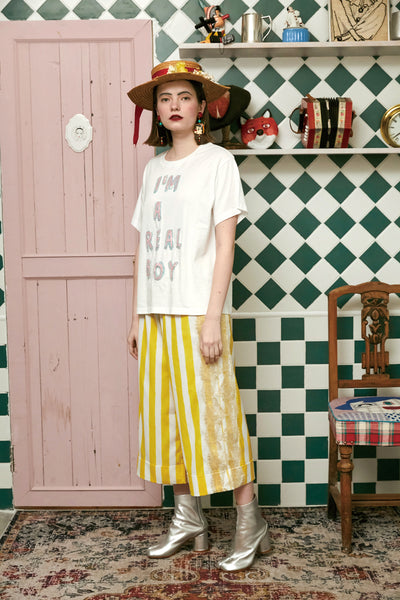 Unlogical Poem Striped Wide-Leg Pants