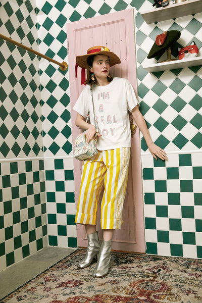 Unlogical Poem Striped Wide-Leg Pants