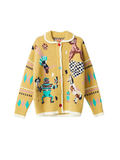 Unlogical Poem Circus Jacquard Sweater Cardigan