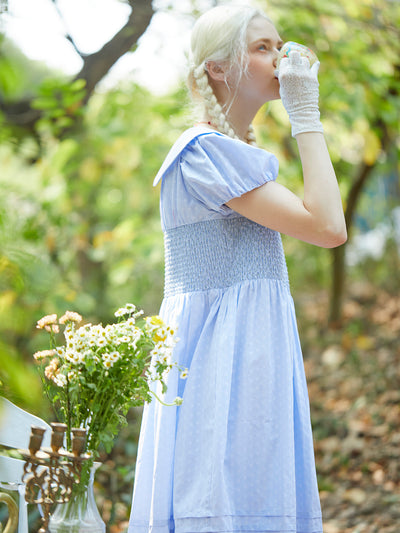 Unlogical Poem Vintage Cotton Embroidery Doll Collar Dresse