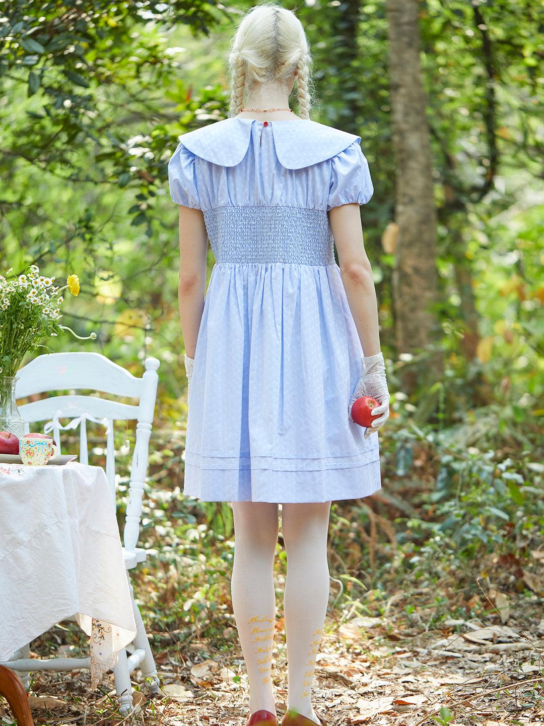Unlogical Poem Vintage Cotton Embroidery Doll Collar Dresse