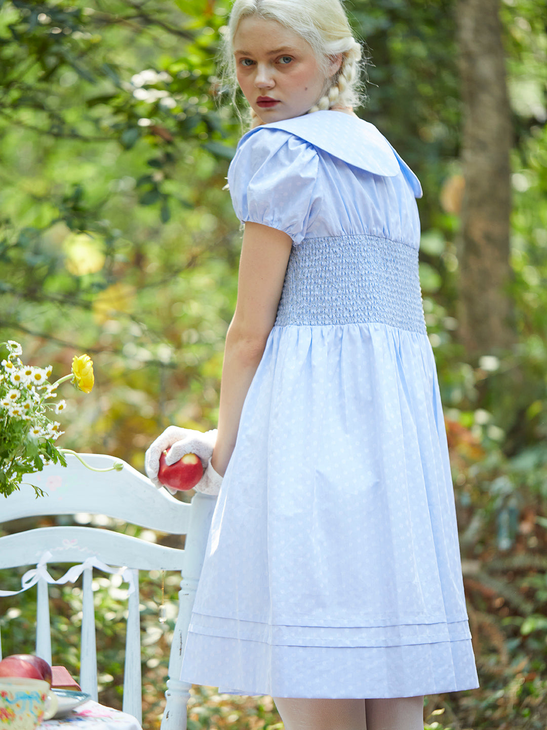 Unlogical Poem Vintage Cotton Embroidery Doll Collar Dresse