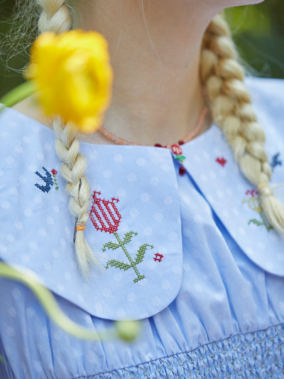 Unlogical Poem Vintage Cotton Embroidery Doll Collar Dresse