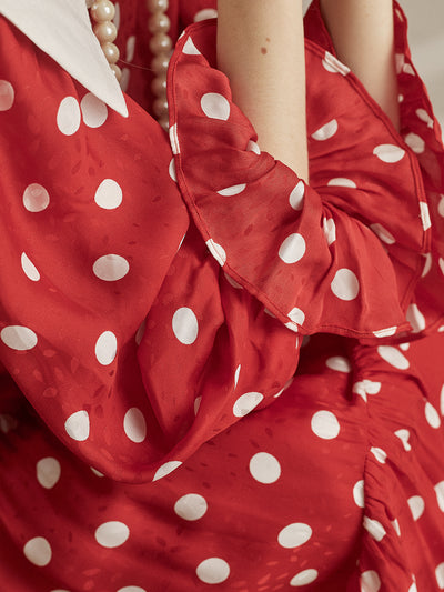 Unlogical Poem Polka Dot One-Piece Dress
