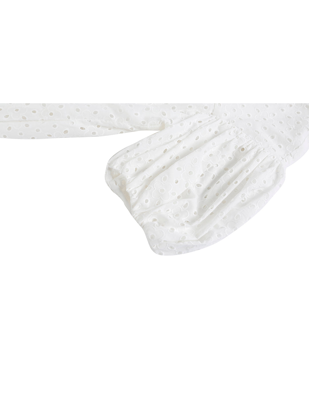 Unlogical Poem Embroidered Hand-Beaded  Puff Sleeve Cotton Dress