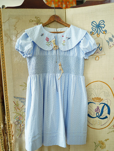 Unlogical Poem Vintage Cotton Embroidery Doll Collar Dresse