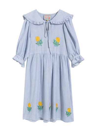 Unlogical Poem Vintage Calendula Embroidery Dress