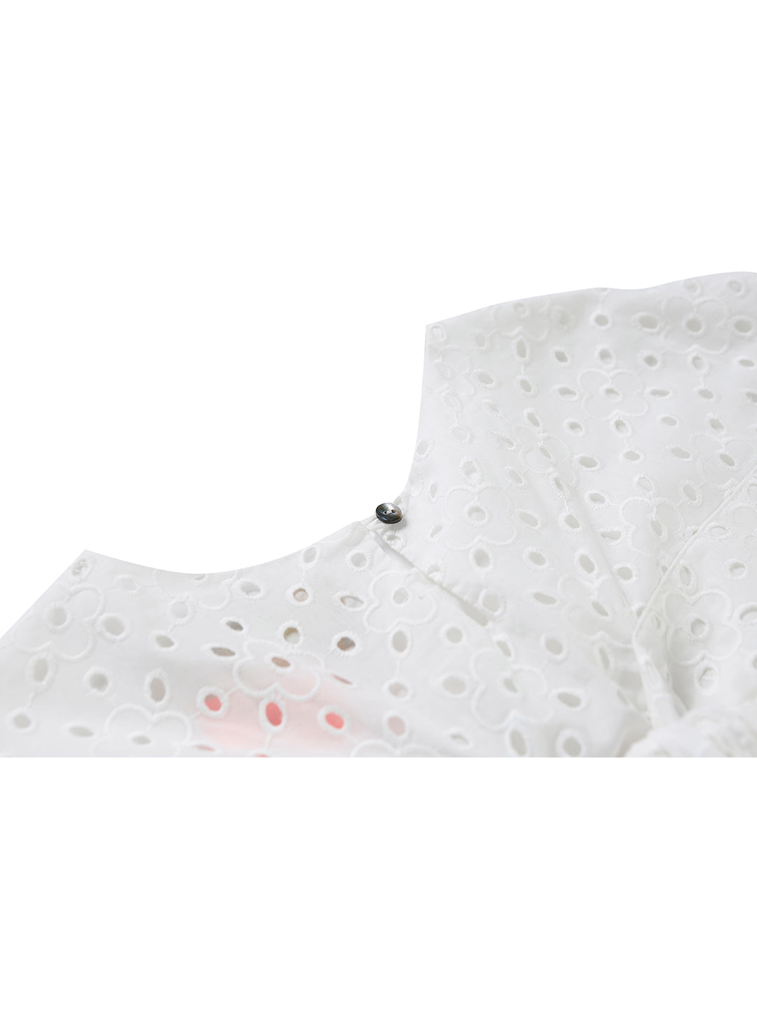 Unlogical Poem Embroidered Hand-Beaded  Puff Sleeve Cotton Dress