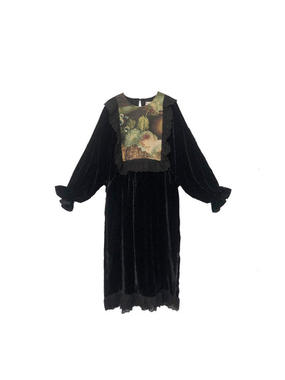 Unlogical Poem Victorian Style Black/Brown Velvet Dress