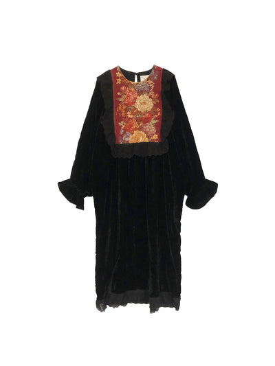 Unlogical Poem Victorian Style Black/Brown Velvet Dress