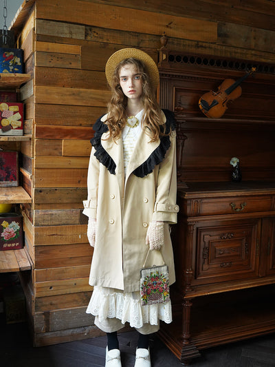 Unlogical Poem Lace Trench Coat