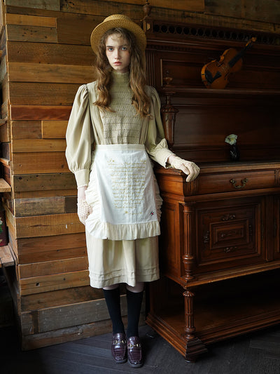 Unlogical Poem Poetry-embroidered Cotton Short Apron