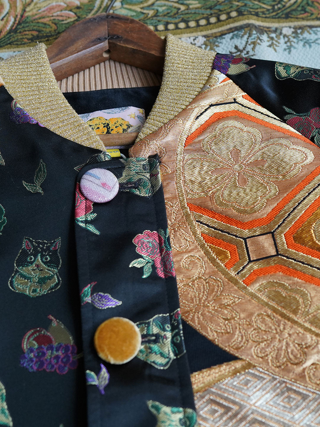 One-of-a-kind Cat Brocade Souvenir Jacket