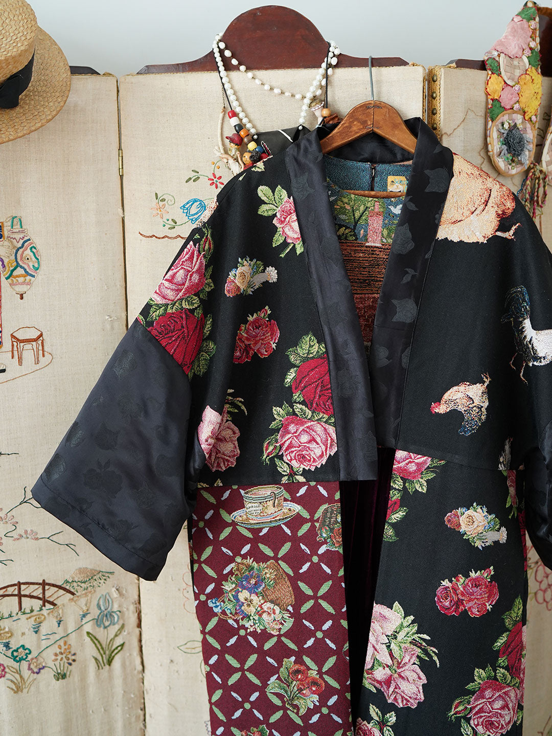 Unlogical Poem Cottage Style Flower Patchwork Coat