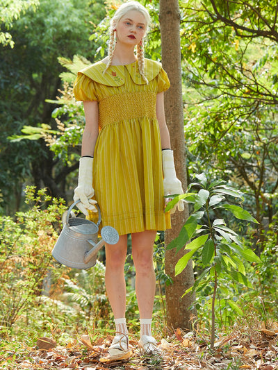 Unlogical Poem Vintage Cotton Embroidery Doll Collar Dresse