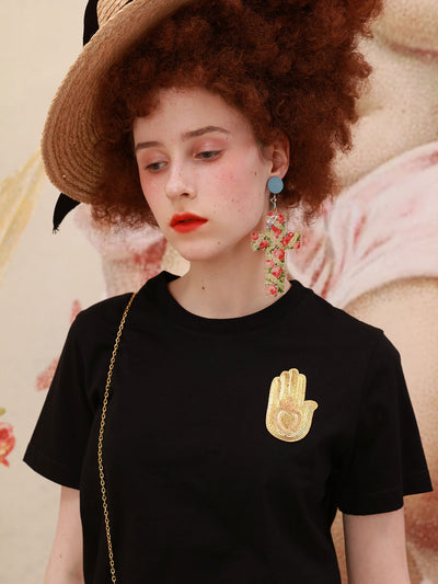 Rose Cross Acrylic Ear Clip(single sale)
