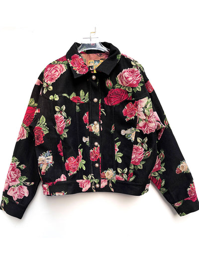 Unlogical Poem Vintage Style Rose Jacket