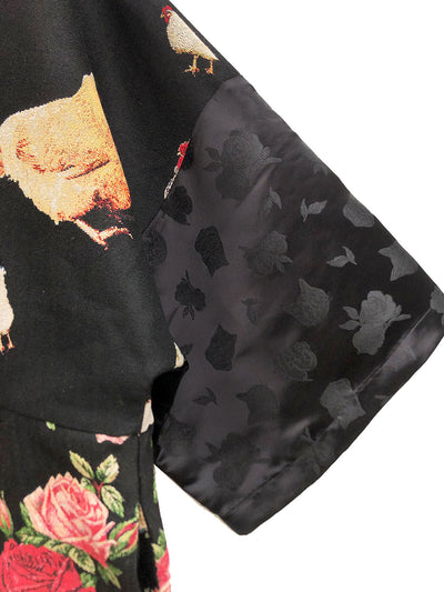 Unlogical Poem Cottage Style Flower Patchwork Coat
