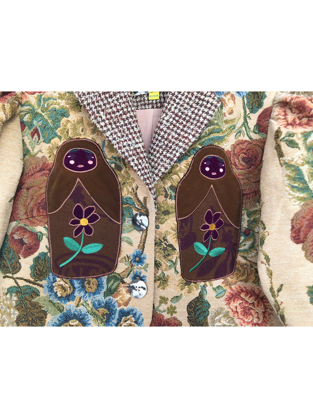 Unlogical Poem One-of-a-kind Matryoshka Flower Blazer