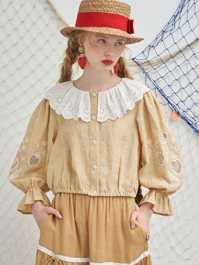 Unlogical Poem Embroidery Blouse