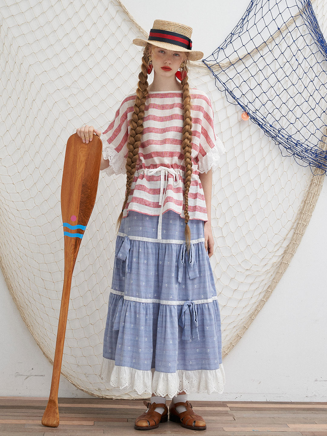 Unlogical Poem Bow Tie Patchwork Lace Skirt