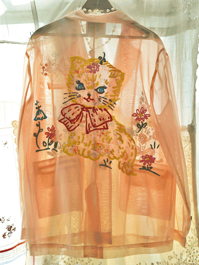 Unlogical Poem Floral & Cat Embroidered Blazer