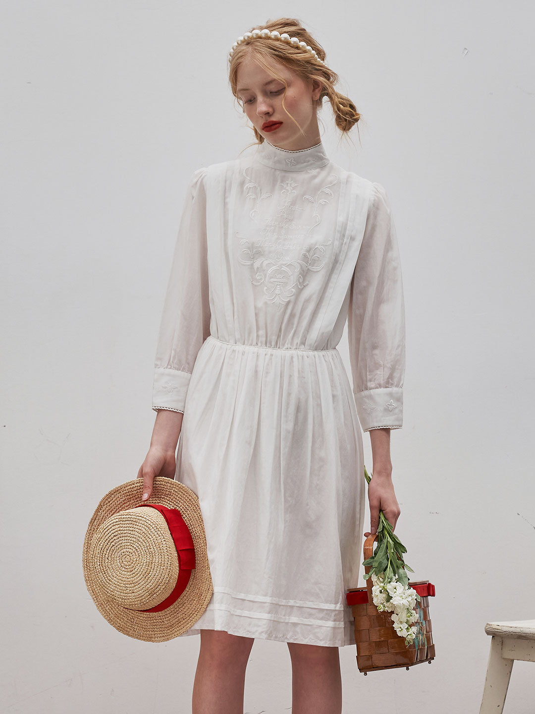 Unlogical Poem SS22 embroidered silk and cotton dress
