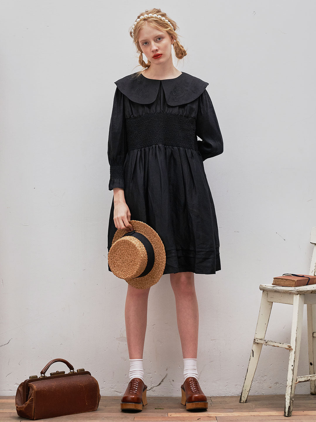 Unlogical Poem SS22 French Doll Embroidered Tencel Dress