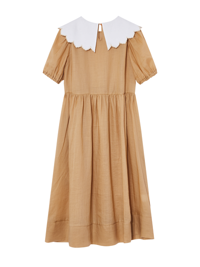 Unlogical Poem Nordic Floral Embroidery Dress-Blue
