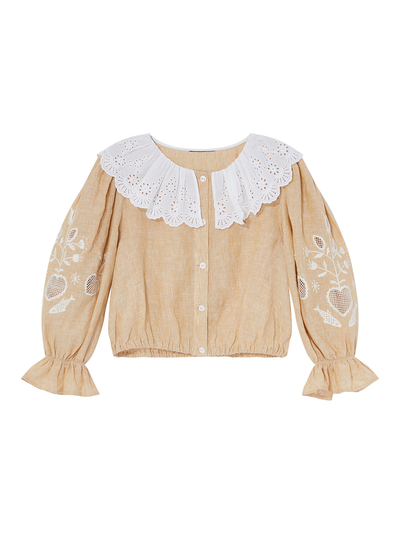 Unlogical Poem Embroidery Blouse