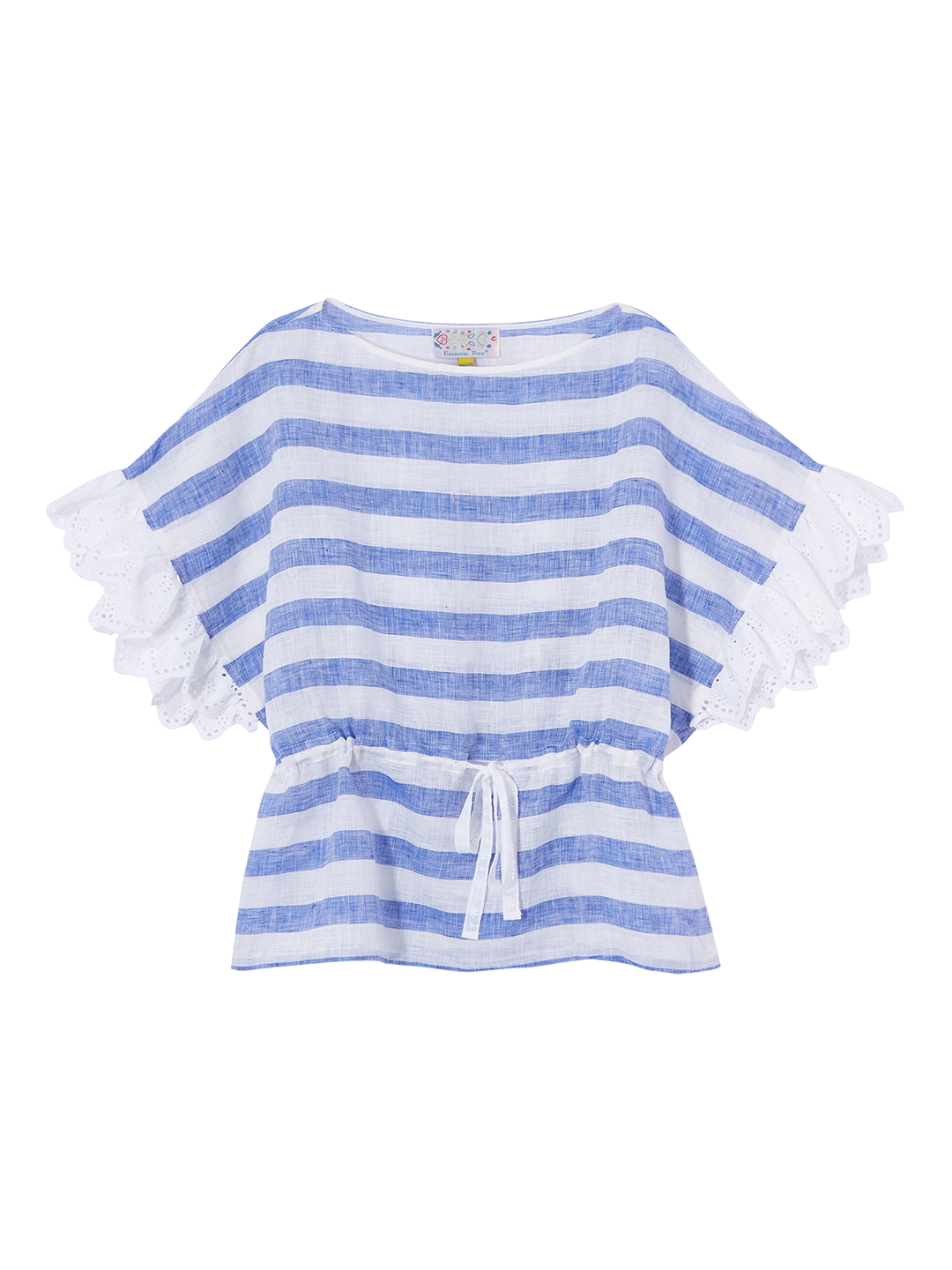 Unlogical Poem Embroidery Breton Blouse Flax Top